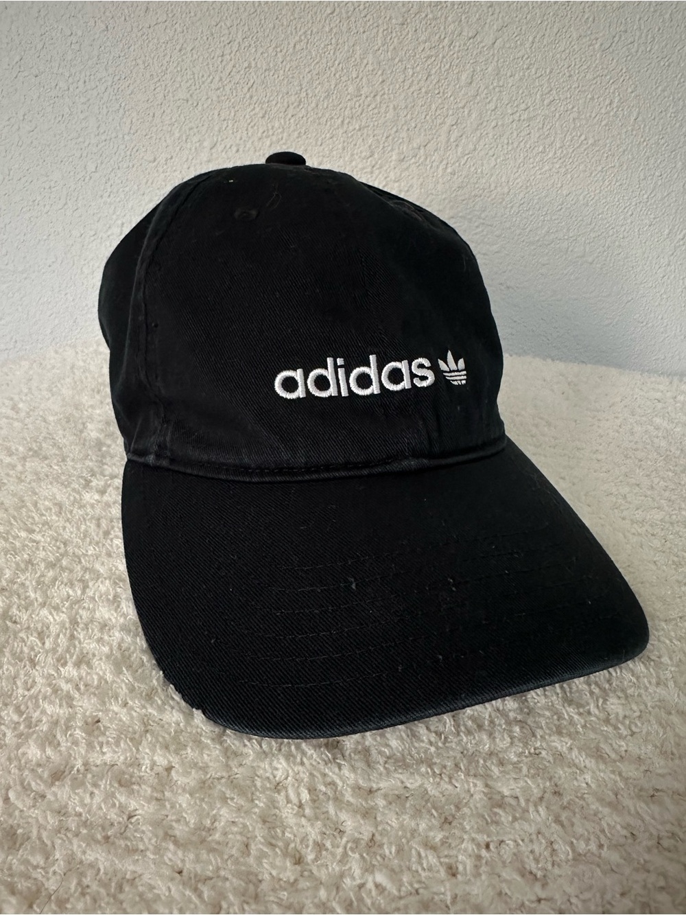 adidas Kids Black Cap with White Embroidered Logo